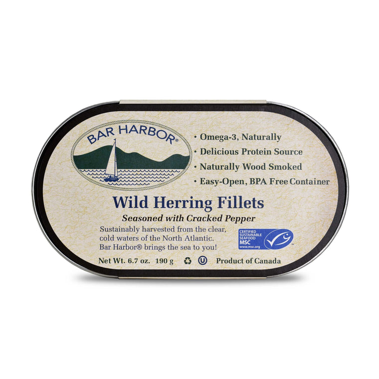 herring fillets seasoned with cracked pepper